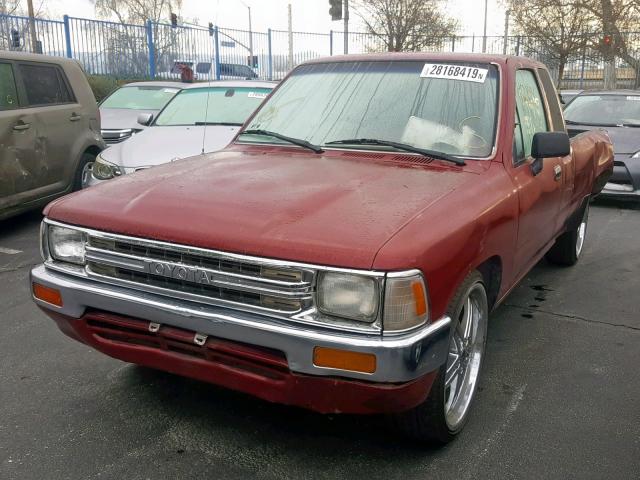 JT4RN93P0K0003876 - 1989 TOYOTA PICKUP 1/2 BURGUNDY photo 2