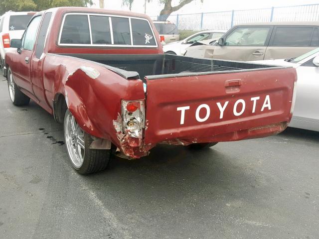 JT4RN93P0K0003876 - 1989 TOYOTA PICKUP 1/2 BURGUNDY photo 3