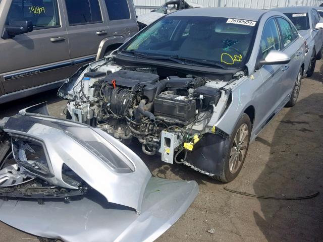 5NPE34AF1FH256585 - 2015 HYUNDAI SONATA SPO SILVER photo 2