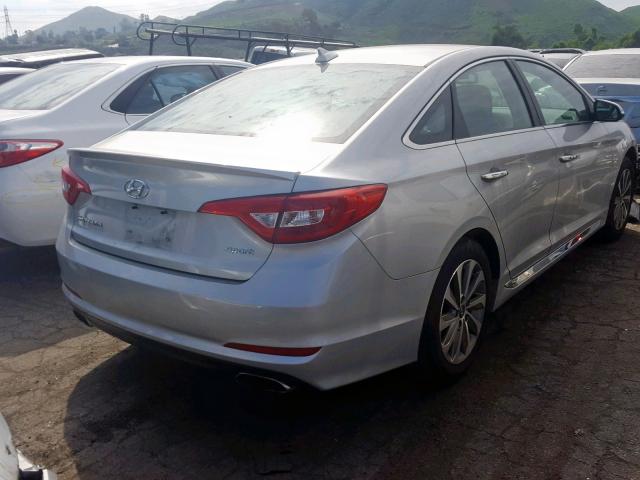 5NPE34AF1FH256585 - 2015 HYUNDAI SONATA SPO SILVER photo 4