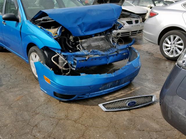 1FAHP34N47W128888 - 2007 FORD FOCUS ZX4 BLUE photo 9