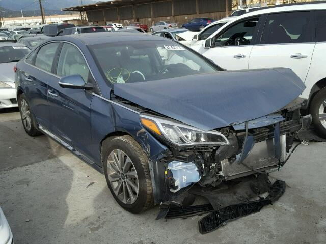 5NPE34AF1GH413372 - 2016 HYUNDAI SONATA SPO BLUE photo 1