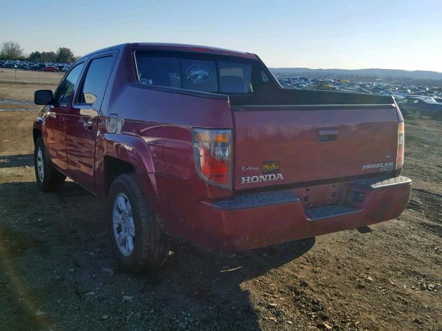 2HJYK16516H526207 - 2006 HONDA RIDGELINE RED photo 3