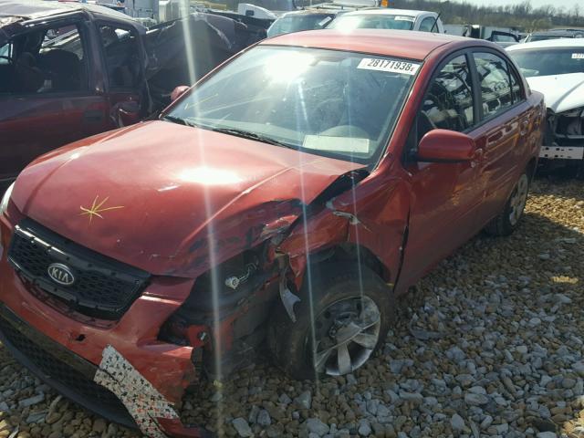 KNADH4A3XA6680480 - 2010 KIA RIO LX RED photo 2