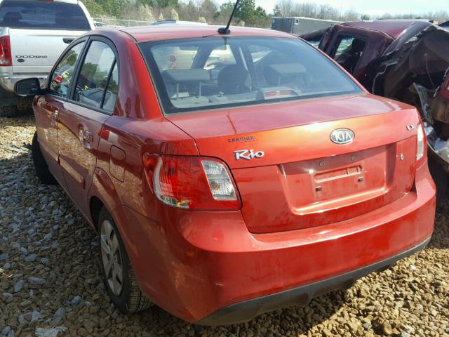 KNADH4A3XA6680480 - 2010 KIA RIO LX RED photo 3