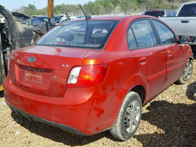 KNADH4A3XA6680480 - 2010 KIA RIO LX RED photo 4