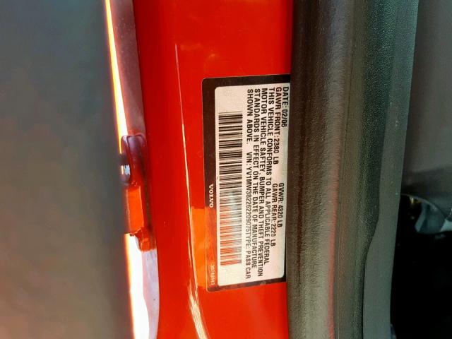 YV1MW382262209075 - 2006 VOLVO V50 2.4I RED photo 10