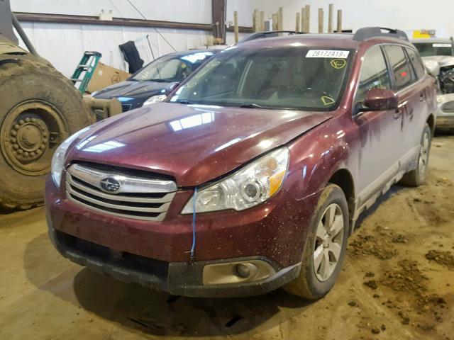 4S4BRJMC2C2274829 - 2012 SUBARU OUTBACK 3. RED photo 2