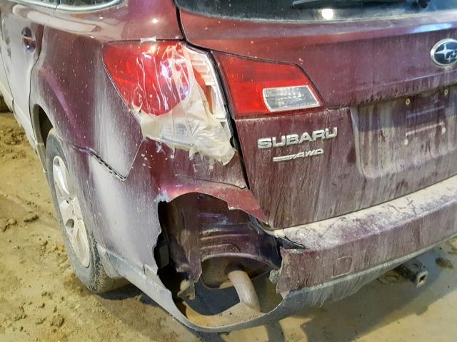 4S4BRJMC2C2274829 - 2012 SUBARU OUTBACK 3. RED photo 9