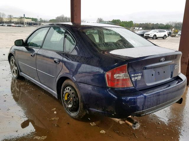 4S3BL686554204126 - 2005 SUBARU LEGACY GT BLUE photo 3