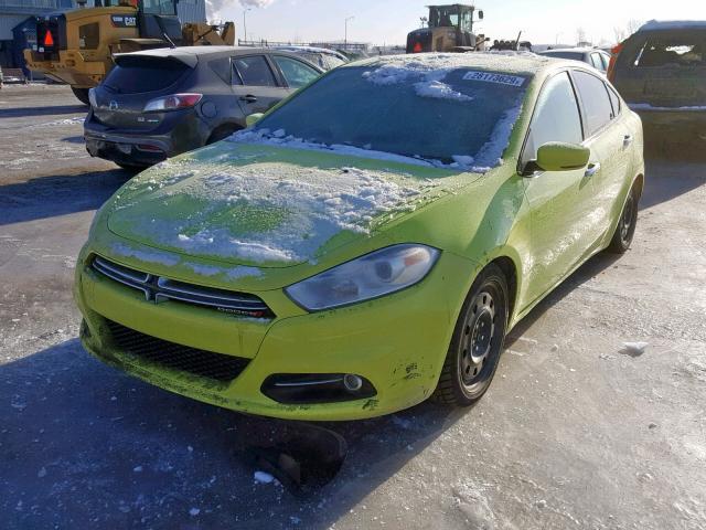 1C3CDFCH1DD181599 - 2013 DODGE DART LIMIT GREEN photo 2