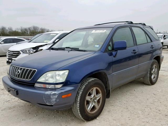 JTJGF10U120127460 - 2002 LEXUS RX 300 BLUE photo 2