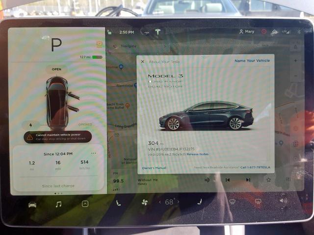 5YJ3E1EB4JF132275 - 2018 TESLA MODEL 3 GRAY photo 8