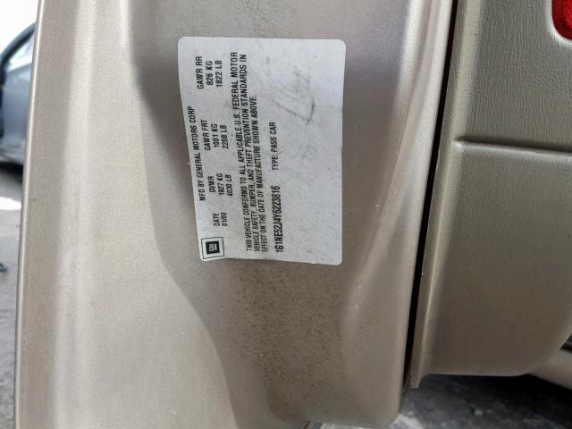 1G1NE52J4Y6223816 - 2000 CHEVROLET MALIBU LS GOLD photo 10