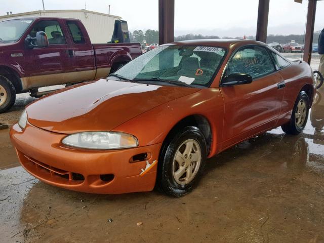 4A3AK34Y4SE136831 - 1995 MITSUBISHI ECLIPSE RS ORANGE photo 2