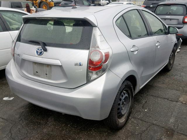 JTDKDTB32E1069246 - 2014 TOYOTA PRIUS C SILVER photo 4