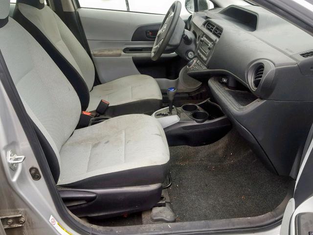 JTDKDTB32E1069246 - 2014 TOYOTA PRIUS C SILVER photo 5