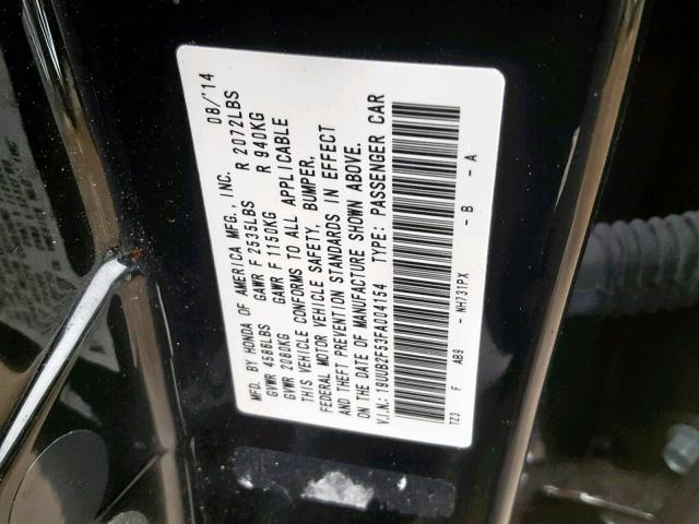 19UUB2F53FA004154 - 2015 ACURA TLX TECH BLACK photo 10