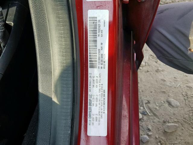 1C3CCBBB0CN298690 - 2012 CHRYSLER 200 TOURIN RED photo 10