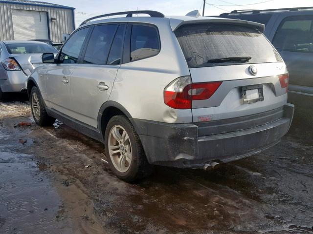 WBXPA93404WC32881 - 2004 BMW X3 3.0I GRAY photo 3