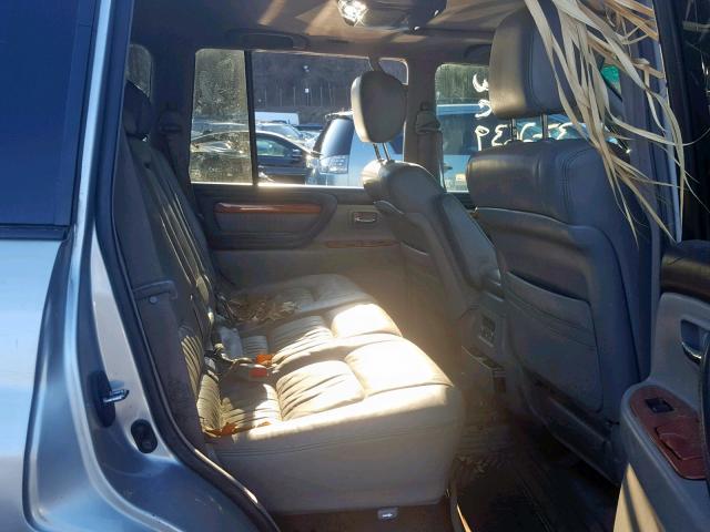 JTJHT00W774021734 - 2007 LEXUS LX 470 SILVER photo 6