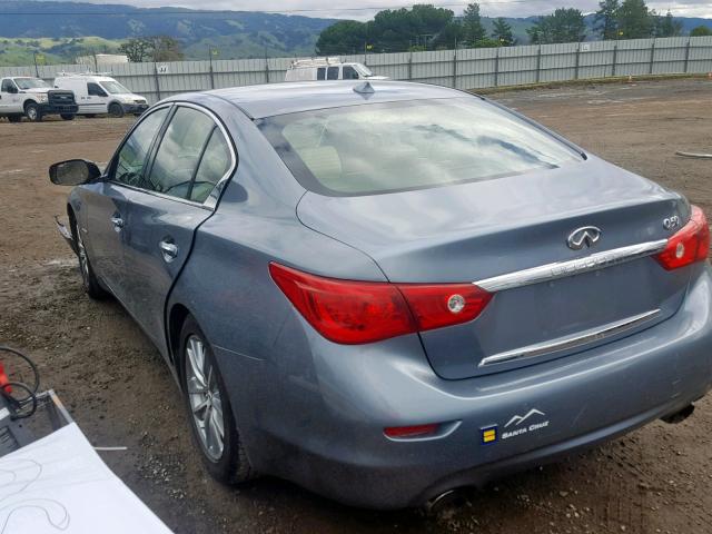 JN1AV7AP4EM692230 - 2014 INFINITI Q50 HYBRID BLUE photo 3