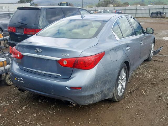 JN1AV7AP4EM692230 - 2014 INFINITI Q50 HYBRID BLUE photo 4