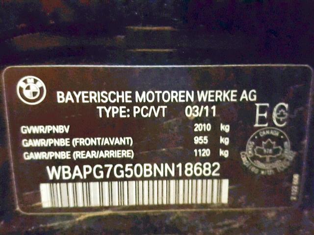 WBAPG7G50BNN18682 - 2011 BMW 323 I BLACK photo 10