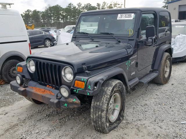 1J4FA49S02P774742 - 2002 JEEP WRANGLER / BLACK photo 2