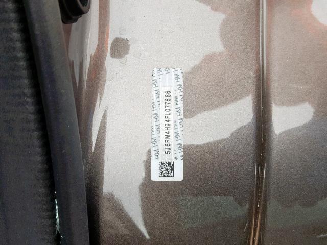 5J6RM4H94FL077686 - 2015 HONDA CR-V TOURI BROWN photo 10