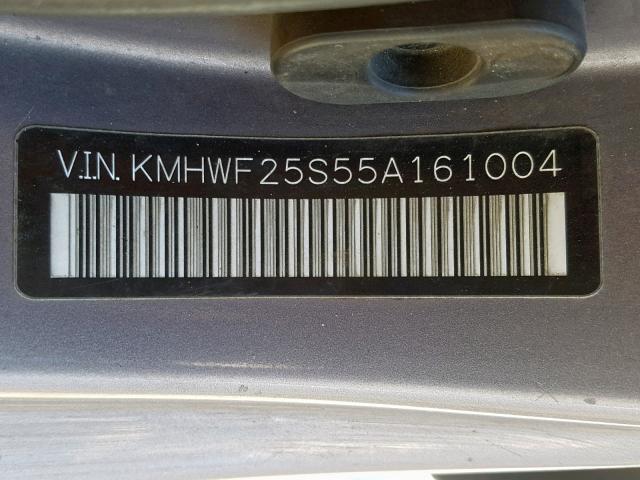 KMHWF25S55A161004 - 2005 HYUNDAI SONATA GL SILVER photo 10