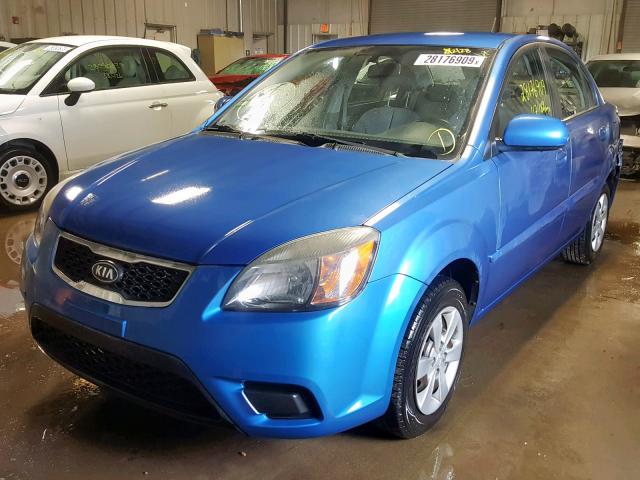 KNADH4A30A6679029 - 2010 KIA RIO LX BLUE photo 2