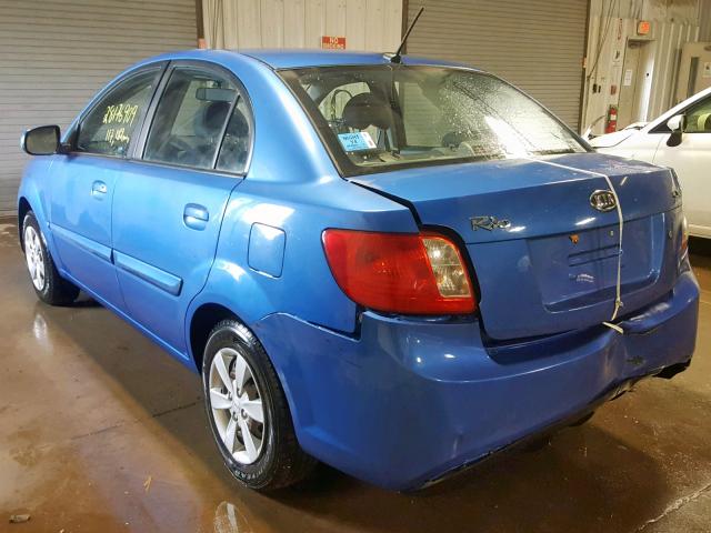 KNADH4A30A6679029 - 2010 KIA RIO LX BLUE photo 3