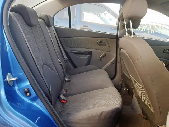 KNADH4A30A6679029 - 2010 KIA RIO LX BLUE photo 6