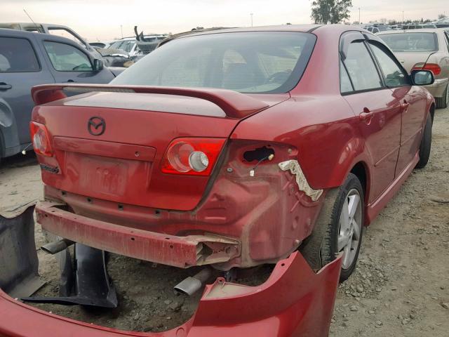 1YVFP80D335M55434 - 2003 MAZDA 6 S RED photo 4