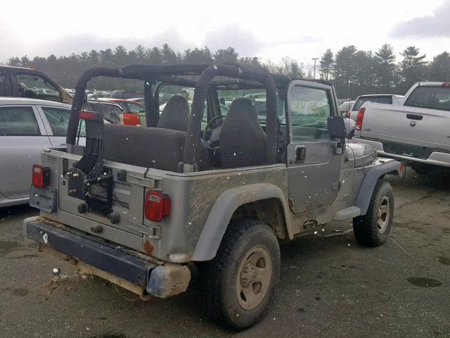 1J4FA39S12P714835 - 2002 JEEP WRANGLER / GRAY photo 4