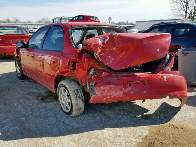 KNAFB121X35222775 - 2003 KIA SPECTRA BA RED photo 3