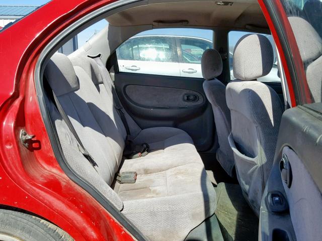 KNAFB121X35222775 - 2003 KIA SPECTRA BA RED photo 6