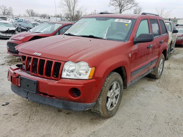 1J4HR48N76C251096 - 2006 JEEP GRAND CHER RED photo 2