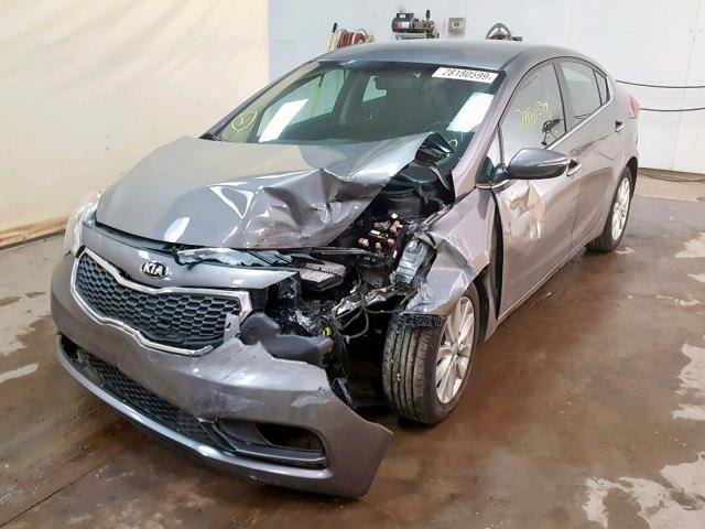 KNAFX4A89F5336479 - 2015 KIA FORTE EX GRAY photo 2