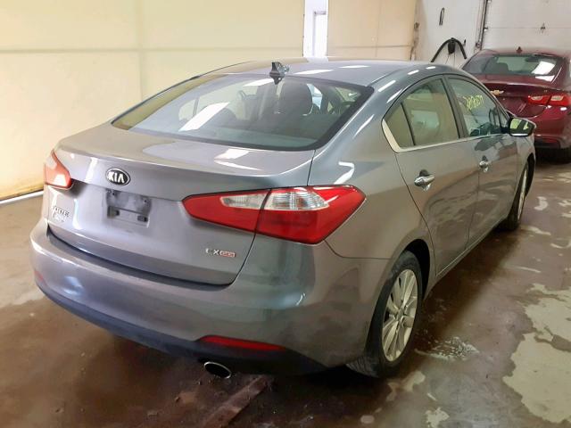 KNAFX4A89F5336479 - 2015 KIA FORTE EX GRAY photo 4