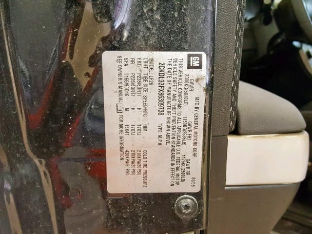 2CKDL33FX86309738 - 2008 PONTIAC TORRENT BLACK photo 10