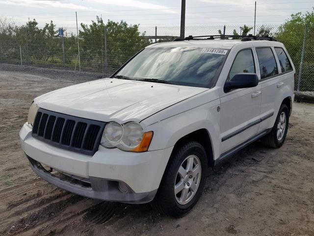 1J8HR48N68C157373 - 2008 JEEP GRAND CHER WHITE photo 2