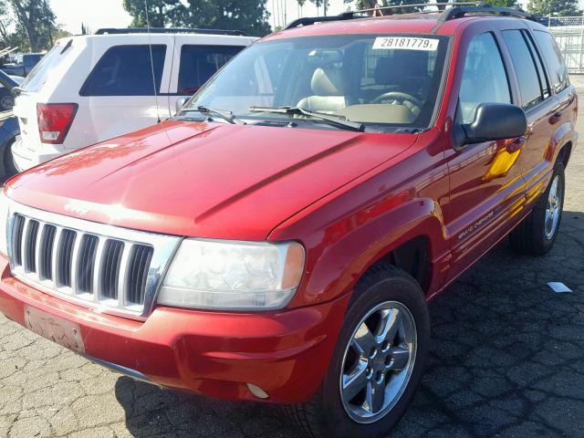 1J8GX58N74C214441 - 2004 JEEP GRAND CHER RED photo 2