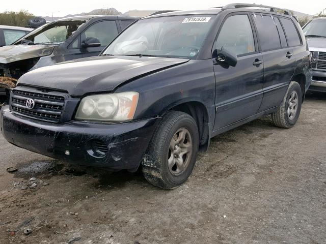 JTEGD21A520028347 - 2002 TOYOTA HIGHLANDER BLACK photo 2