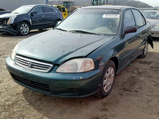 2HGEJ6618YH561674 - 2000 HONDA CIVIC BASE GREEN photo 2