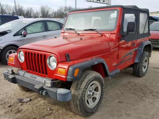 1J4FA29P0YP789508 - 2000 JEEP WRANGLER / RED photo 2