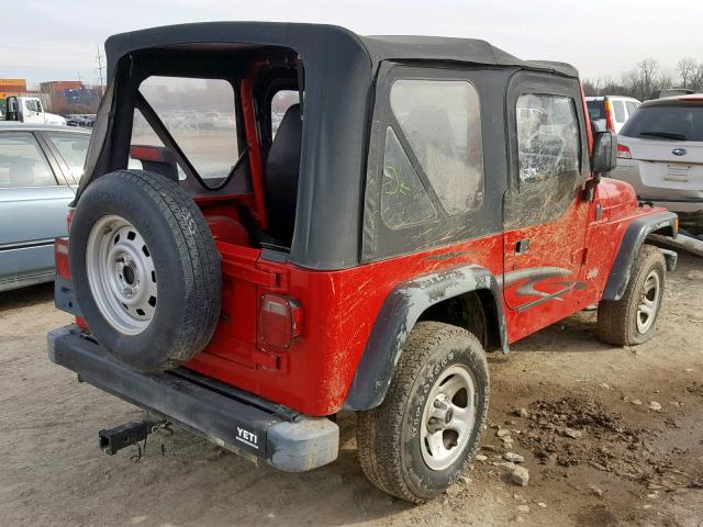 1J4FA29P0YP789508 - 2000 JEEP WRANGLER / RED photo 4