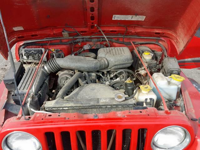 1J4FA29P0YP789508 - 2000 JEEP WRANGLER / RED photo 7