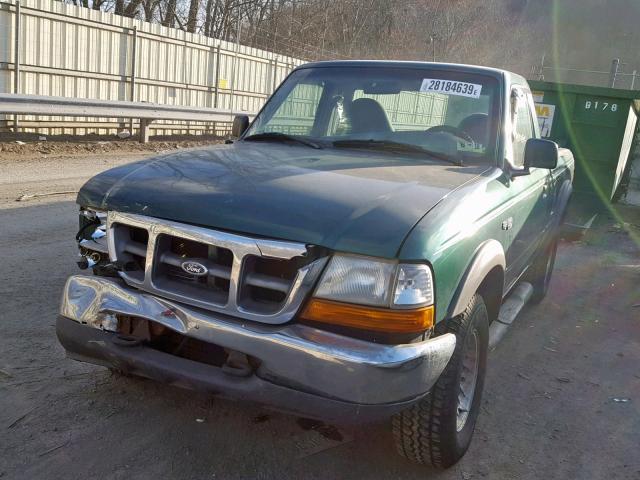 1FTYR11X5XTA68149 - 1999 FORD RANGER GREEN photo 2